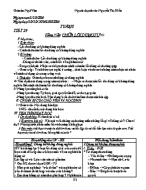 Giáo án Ngữ văn lớp 6 - Tiết 29 đến 32 - Năm học 2016-2017 - Nguyễn Thị Hiền
